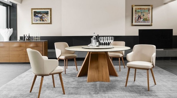 Calligaris Icaro design tafel met blad in hout of keramiek - 5
